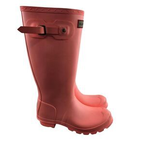 Hunter Tall Rain Boots Girls‎ 6 Boys 5 Wellies Pink Orange Preppy Knee High Logo
